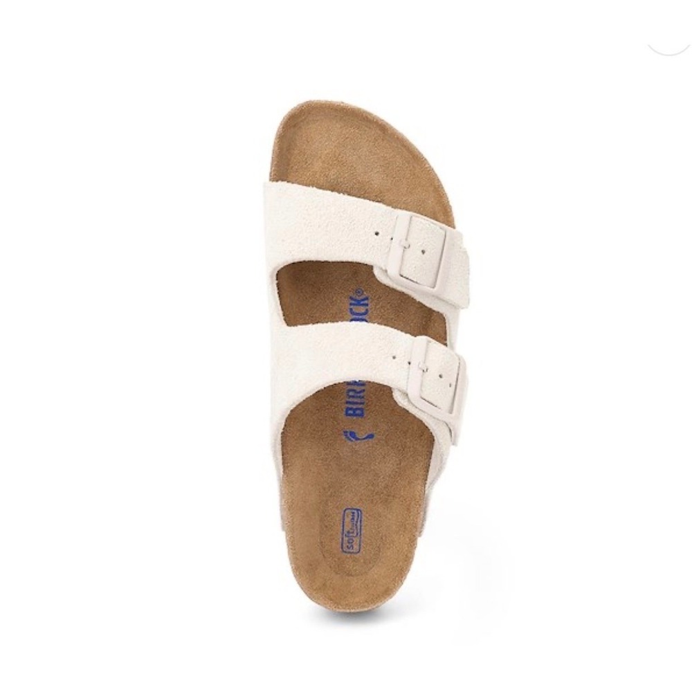 Womens Birkenstock Arizona Soft Footbed‎ Slide Sandal Antique White Size 41/US